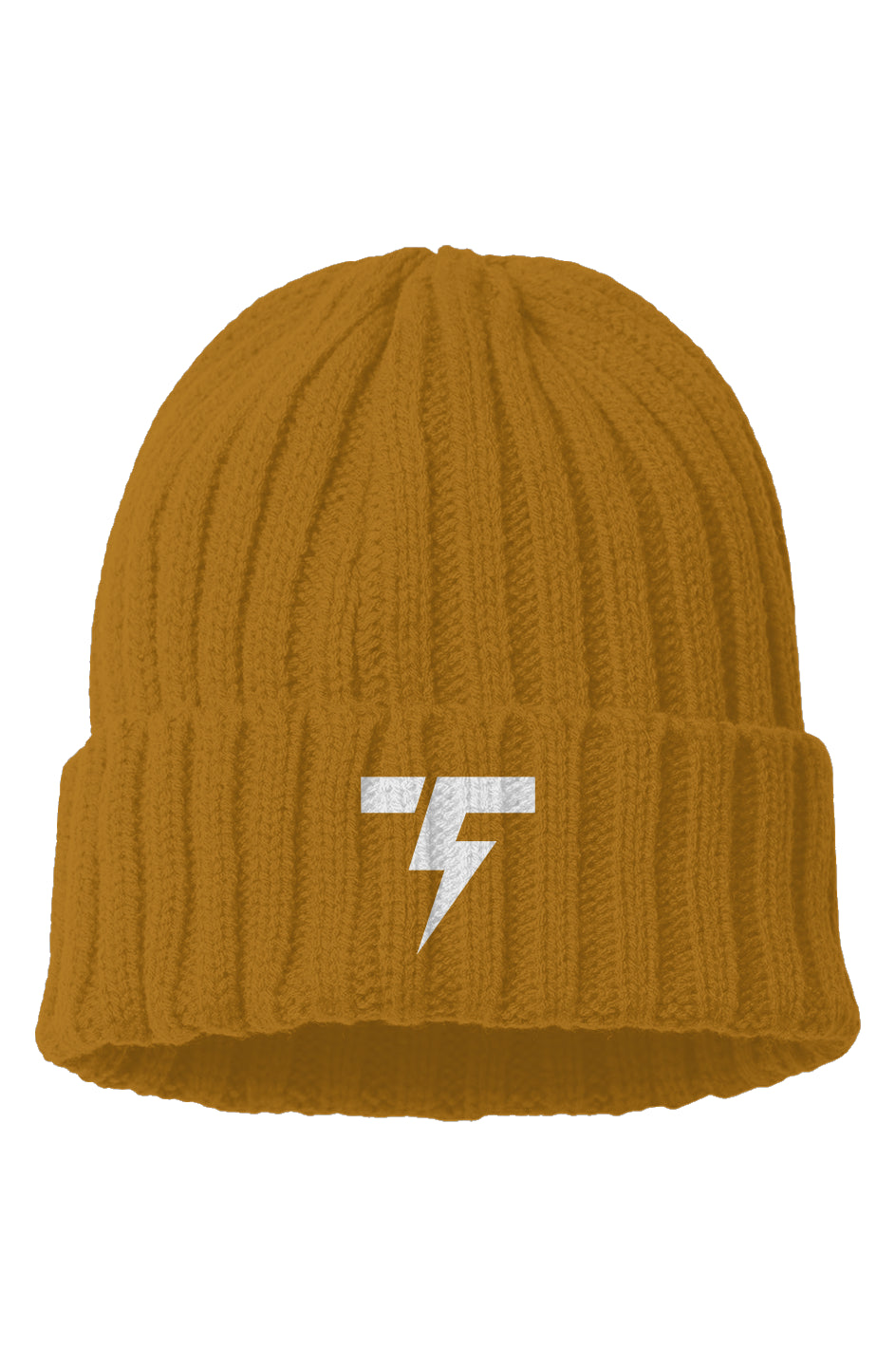 Sustainable Cable Knit Beanie - Embroidered Logo